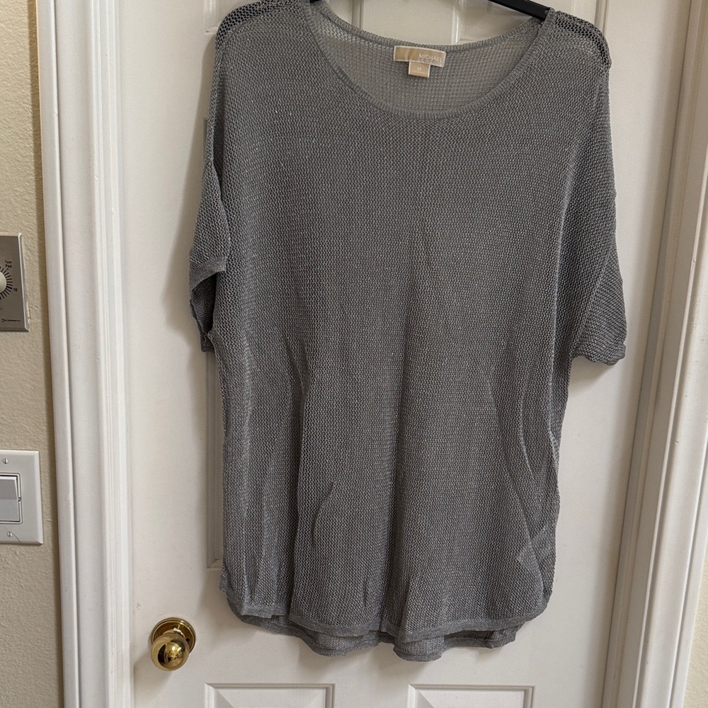 Michael Kors Silver Short Sleeve Top
